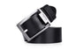 Designer High Quality Leather Single Prong Metal Buckle Black Belt