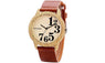 Wooden Leather Strap Quartz Watch for Women