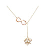 Lotus Flower Infinity Lariat Gold Color Most Beautiful Romance Pendant Necklace For Women/Girls