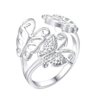 New Fashion Silver Butterfly Shape Ring - sparklingselections