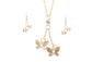 Luxury Gold Color Butterfly Shape Dangle Jewelry Set For Women High Quality Necklace Earrings Accessories