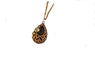 Hollow Water Drop Black Crystal Necklace For Women