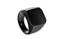 Titanium Steel Black Square Ring For Men