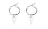 Handmade Silver Color Small Triangle Hoop Earring Ladies Copper Beautiful Drop Earrings