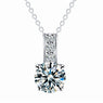 New Silver Plated Cubic Zirconia Pendant Neckalce White Crystal Wedding Sexy Necklace Jewelry