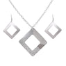Top Quality Silver Plated Square Design Shape Necklace, Earrings Jewelry Sets For Weeding, Party, Summer Jewelry, Bridal