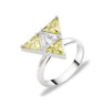 Cubic Zirconia Triangle Green Crystal Ring