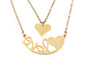 New Stainless Steel Pendant Necklace Ladies Love Heart Gold Color Choker Jewelry