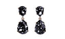Gold Color Resin Black Water Drops Earrings for Women