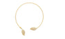 Gold Color Copper Rhinestone Leaves Women Necklace