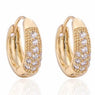 New Gold Color Small Hoops with White Zircon Earrings