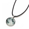 New Glass Cabochon Dark Galaxy Moon Pendant For Women