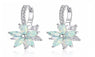Clear Stone Flower Shape Stud Earrings For Women