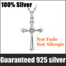Genuine 925 Sterling Silver Nice Cross Ladies Necklace