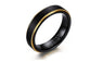 Black and Gold-Color Tungsten Wedding Ring
