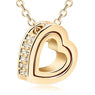 Gold-Color Austrian Crystal Luxury Brand Heart Necklaces & Pendants