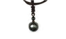 Men's Black Obsidian Rainbow Eye Beads Ball Pendant Necklace