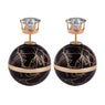 New Big Ball Gilt Edged Crown Crystal Stud Earrings