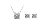 Women Zirconia Silver Earring Set For Bridal