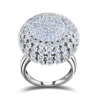 Women's Charming Silver Full Paved Round Shaped Vintage Ring - sparklingselections