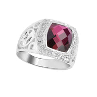 Stylish Purple Crystal Plated Silver Plated Ring For Women - sparklingselections