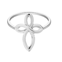 New Fashion Silver Infinity Cross Ring For Women - sparklingselections