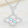 Sterling Silver Light Blue Pink Clover Necklaces & Pendants for Women
