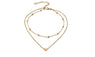 Double Horn Heart Peandant Necklace For Women
