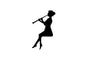 Girl Playing Clarinet Classical Music Light Switch Sticker