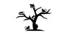 Cartoon Monkey Climb Tree Wall Stickers