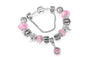 Vintage Silver plated Crystal Charm Bracelet Women