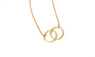 Gold Infinity Double Circles Necklace for Girls