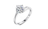 Silver Color Heart Shaped Adjustable Opening Rings for Women