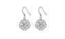 Silver Color Woman Flower Drop Earrings