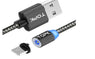 Magnetic Cable 1m Braided Mobile LED Type C Micro USB Magnet Charger Cable for Samsung Apple iPhone X 7 8 6 10 Xs Max XR