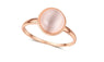 New Women Concise Rose Gold Color Semi precious Stone Ring