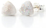 Natural Stone Druzy Agates Quartz Stud Triangle Earrings