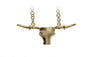 Gold Plated Bulls Head Pendant Necklace