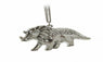 New Vintage Silver Cool Rhino Pendant Necklace