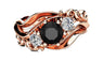 New Trendy Hollow Flower Rose Gold Rings For Women