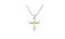 Personalized Cross Angel Wing Pendant Necklace