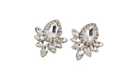 Rhinestone Resin Sweet Metal with Gems Stud Earrings - sparklingselections