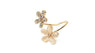 Opal Double Daisy Flower Open Ring