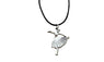 Vintage Silver Girl Pendant 17" Necklace