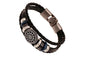 Men Black Leather Wrap Bracelets