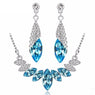 New Crystal Silver Color Water Drop Jewelry Sets