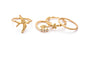 Women Spring New Fly Bird Flower Finger Ring Sets 4 pcs