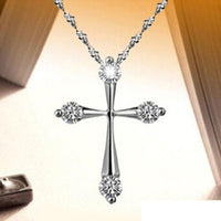 New Fashion Cross Zircon Pendant Necklace - sparklingselections