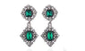 Green Stone Crystal Drop Earrings For Women