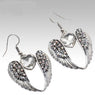 Design Women's Crystal Heart Silver Dangle Drop Earrings